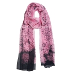 Schal aus 100% Seide Seidenschal Blumen 50x170cm rosa schwarz 3150